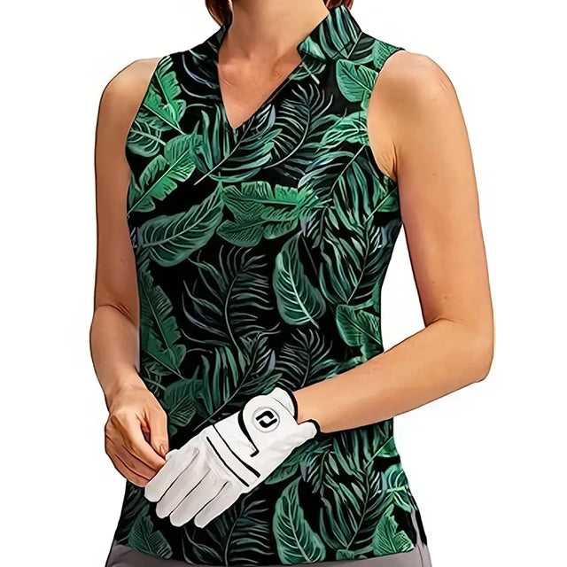Women Sleeveless Turn-down Collar  Sport Vest