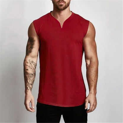 V Neck Cotton Bodybuilding Tank Top